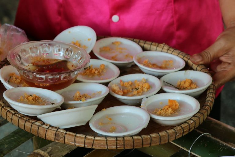 Steamed Rice Cakes in small bowls