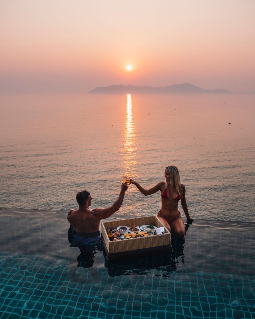 Immerse yourself in the private infinity pool at Banyan Tree Lang Co, part of the Laguna Lang Co resort complex.