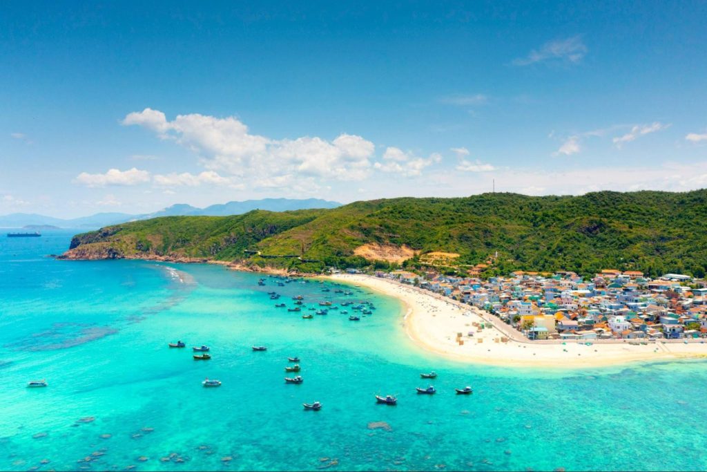 Beautiful beach in Quy Nhon for summer Vietnam travel