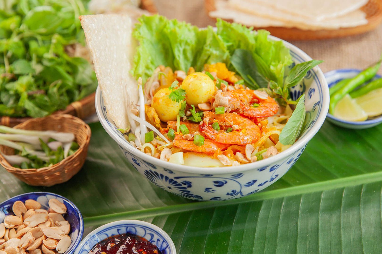 Hot bowl of Quang noodles, a Da Nang specialty