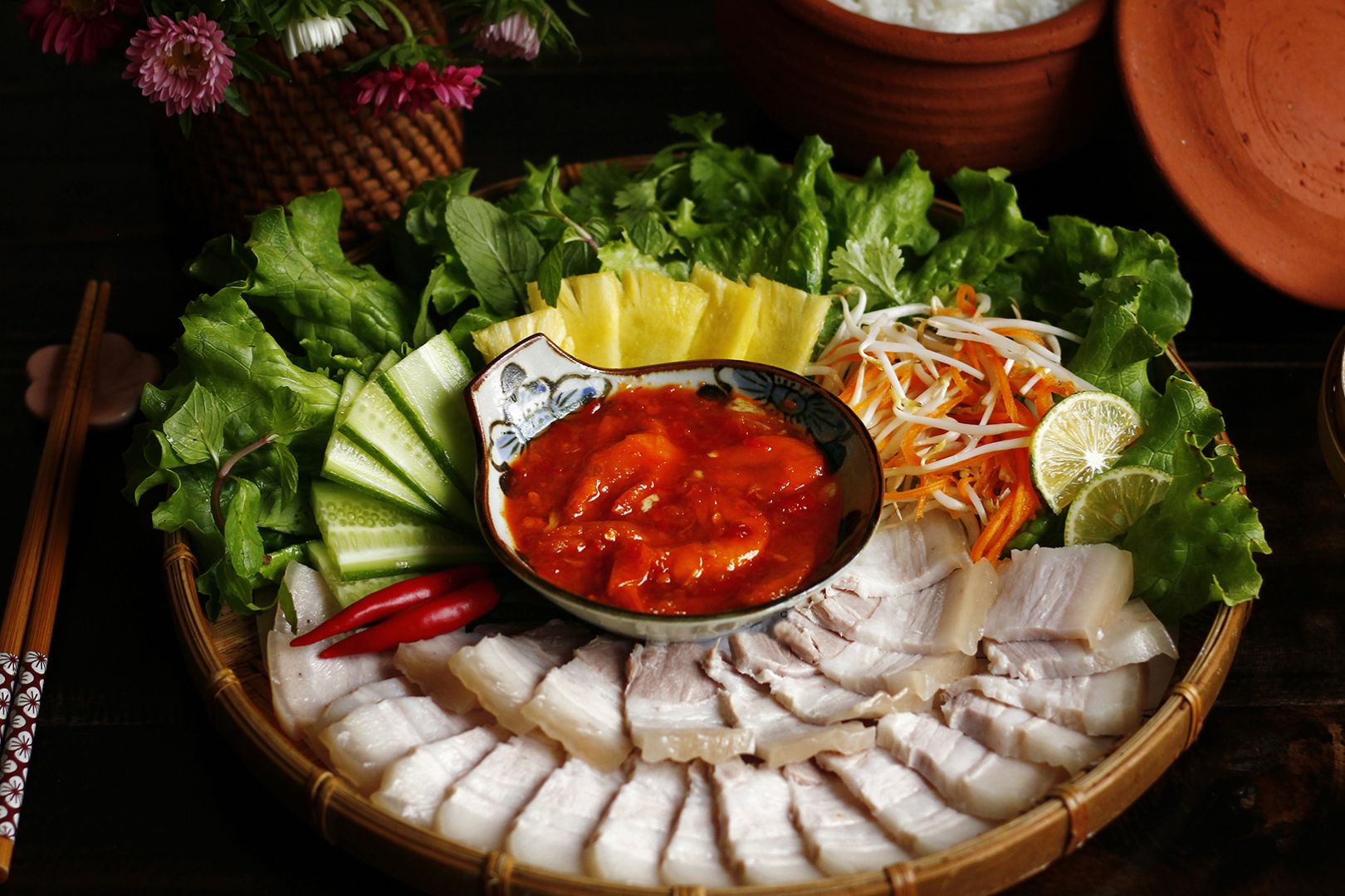 Boiled pork with sour fermented shrimp paste – a rustic Hue dish
